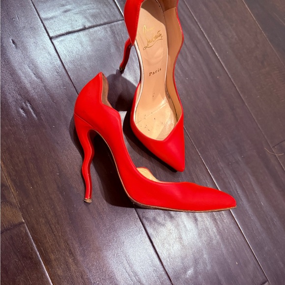 Christian Louboutin Shoes - Christian Louboutin Fiery Red Curved Heels